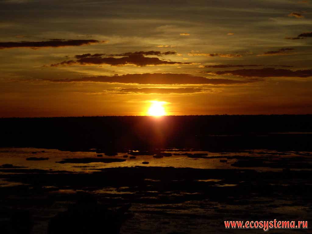 Sunset over Adelaide river flood-plain. Kakadu National Park. Northern Territory, Australia