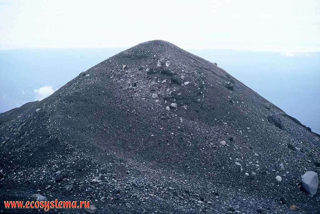 Вершина вулкана Алаид. Высота 2339 м над уровнем моря.
Остров Атласова