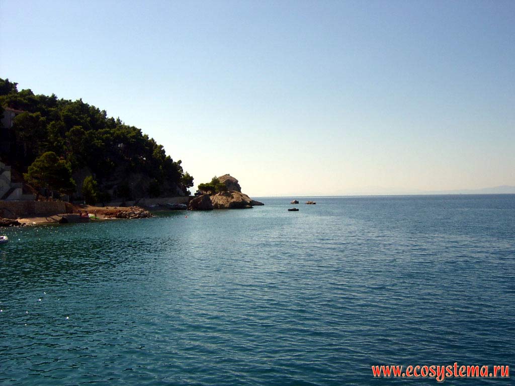 Adriatic coast and beaches at Makarska riviera